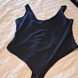 H&M Black Textured Bodysuit